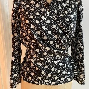 Sandro Paris Black + White wrap top